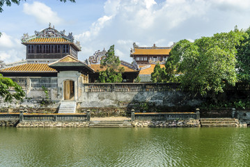 palace inside the complex of the imperial citadel in Hue, Vietnam.