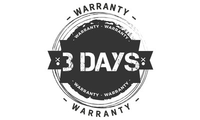 3 days warranty icon vintage rubber stamp guarantee