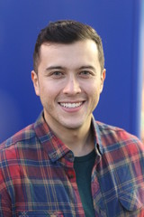 Handsome mixed race male smiling