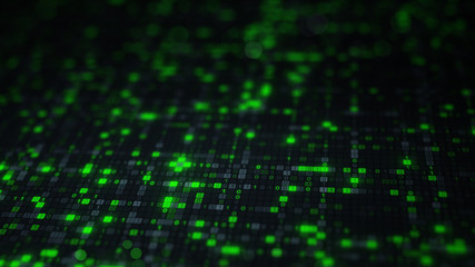 Obraz premium Green binary big data digital code