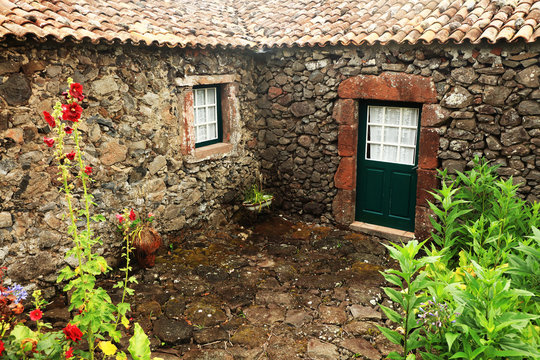 Traditional village on Flores Island, Azores, Portugal, Europe