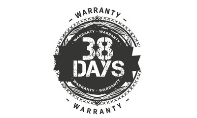 38 days warranty icon vintage rubber stamp guarantee