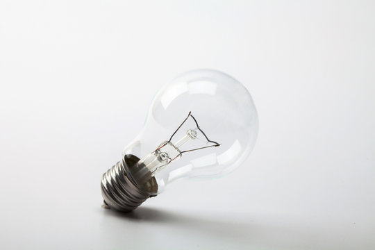 Light bulb on a white bckground