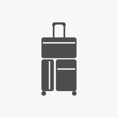 Vector flat illustration of suitcase icon isolated