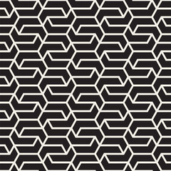 Vector seamless stripes pattern. Modern stylish texture with monochrome trellis. Repeating geometric hexagonal grid. Simple lattice design.