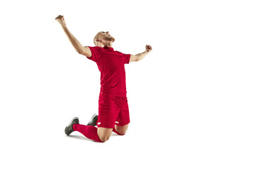 Happiness football player after goal
