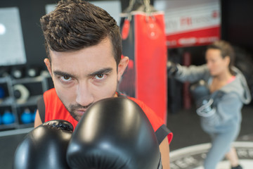 Portrait of male boxer