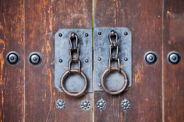 Fototapeta premium Korean traditional gate door in Andong Hahoe village. UNESCO Heritage 