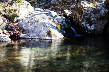 Early spring of small Falls in GyeRyong mountain in south korea 