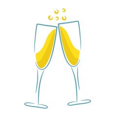 champagne glass design party menu background, stock vector illustration