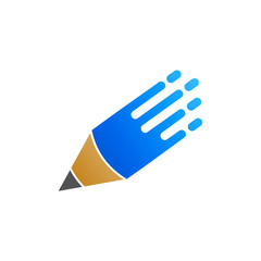 Pencil Fast Logo Vector