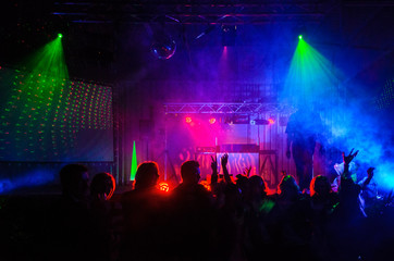 Party People Dancing in colored light