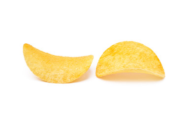 Naklejka na ściany i meble Salted potato chips isolated on white background 