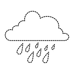 cloud weather with rain drops vector illustration design
