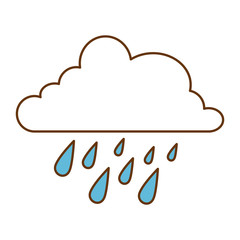 cloud weather with rain drops vector illustration design