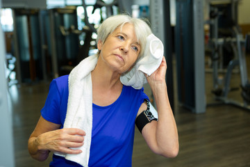 happy of senior woman in sport outfit