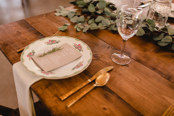 Rustic Vintage Table Setting Wedding