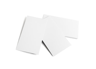 Mockup of blank business cards on white background. Isolated with clipping path.