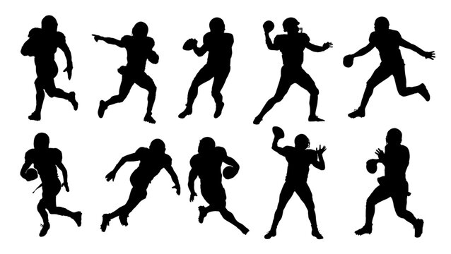 American Football Player Silhouettes