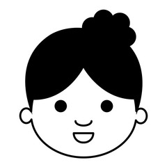 cute grandmother head avatar character vector illustration design