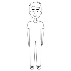 young man model avatar character vector illustration design