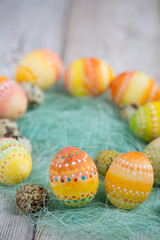  Painted Easter eggs on old boards