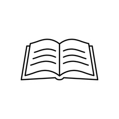 open book black line icon on white background