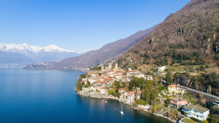 Fototapeta na wymiar Lake of Como, little village. Corenno Plinio near Varenna