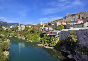 Fototapeta na wymiar Scenic view of the historic city of Mostar, Bosnia