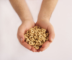 Cereals on white background