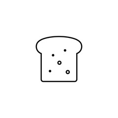 toast slice of bread icon line black on white background
