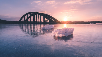 Bridge with sunset