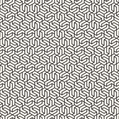 Vector seamless stripes pattern. Modern stylish texture with monochrome trellis. Repeating geometric hexagonal grid. Simple lattice design.