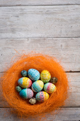  Painted Easter eggs on old boards