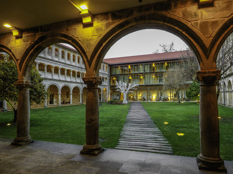 Cloister of the monastery of the Parador de Santo Estevo