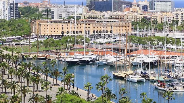 berth Moll de la Fusta, Museum of Catalonia history in a Port Vell de Barcelona