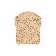 Piece of bread isolated. Food vector illustration