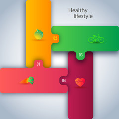healthy lifestyle presentation design element infographic 01