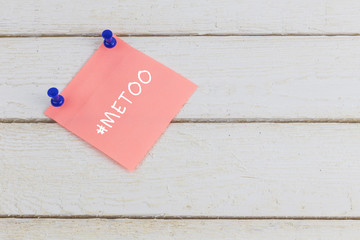 Sticker with text: me too. Symbol of new movement against sexual harassment against women
