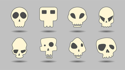 set of simple skulls