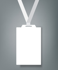 Blank realistic Identity card badge with ribbon mockup cover template