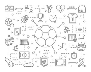 Football line illustration.