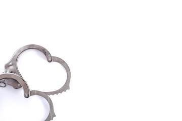 love and heart from steel isolated