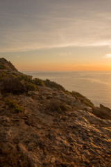 Sespanyol Beach in Ibiza at sunrise, Balearic Islands