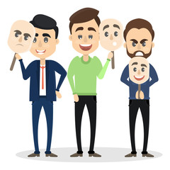 Fototapeta premium People with face masks.