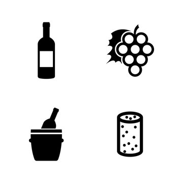 Wine Making. Simple Related Vector Icons Set for Video, Mobile Apps, Web Sites, Print Projects and Your Design. Black Flat Illustration on White Background.
