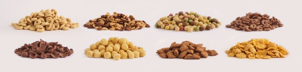 Cereals on white background