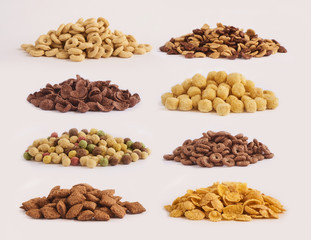 Cereals on white background