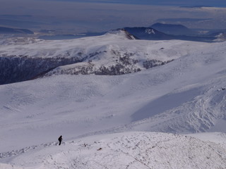 en raquettes de la Croix St Robert au Roc de Cuzeau (Sancy)