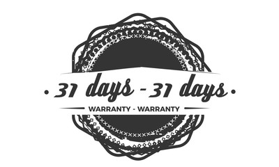 31 days warranty icon vintage rubber stamp guarantee